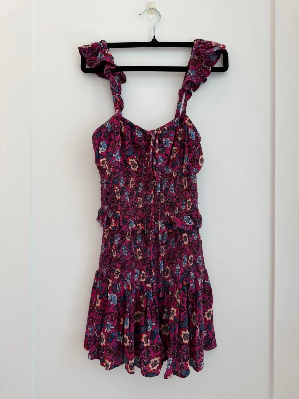 Happy Place Floral Sundress in Magenta and Blue